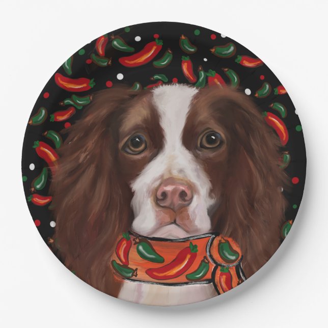 Plato De Papel Springer Spaniel Inglés      (Anverso)
