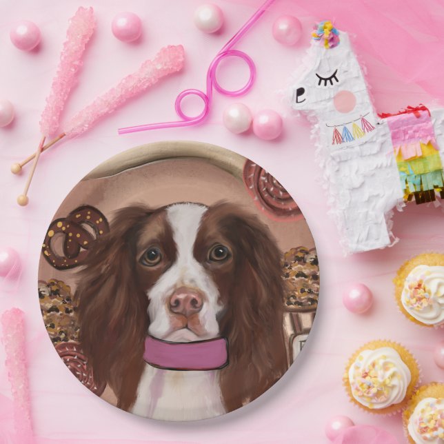 Plato De Papel Springer Spaniel Inglés    (Fiesta)