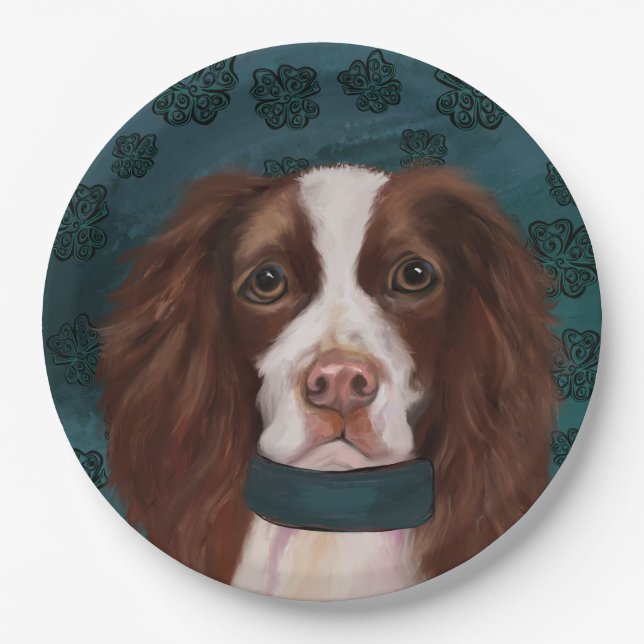 Plato De Papel Springer Spaniel Inglés       (Anverso)
