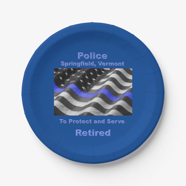 Plato De Papel Springfield, Vermont. Policía (Anverso)