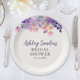 Plato De Papel Springtime Bridal Shower with Violet Blooms