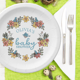 Plato De Papel Springtime Easter Wreath Baby Shower