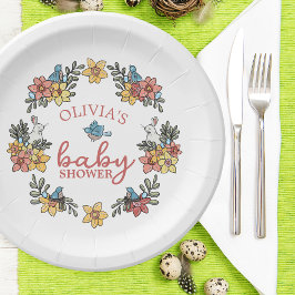 Plato De Papel Springtime Easter Wreath Baby Shower