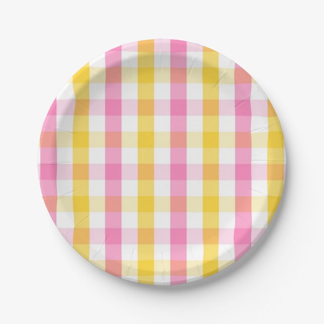 Plato De Papel Springtime Gingham (Anverso)