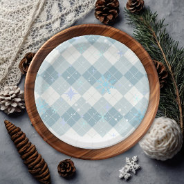 Plato De Papel Sprinkles Hot Cocoa Winter Snowflakes Baby Shower