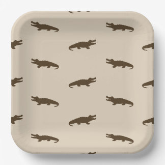 Plato De Papel Square Alligator Paper Plates - 9in