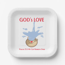Plato De Papel Square Paper Plate set with scripture 