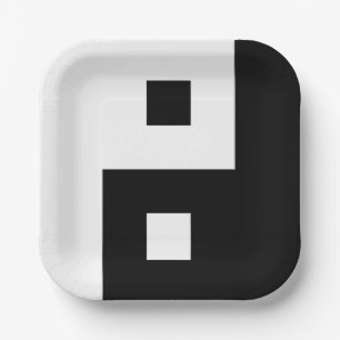 Plato De Papel Square Yin Yang
