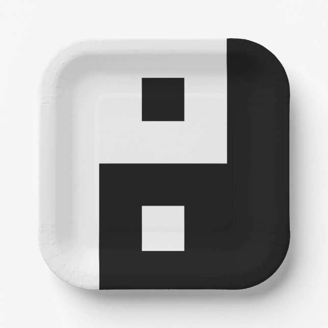 Plato De Papel Square Yin Yang (Anverso)