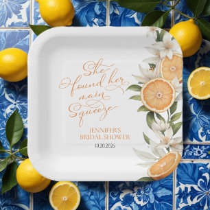 Plato De Papel Squeeze Principal Lemon Mediterranean Bridal Sho