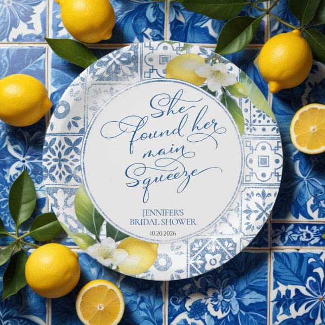 Plato De Papel Squeeze Principal | Lemon Mediterranean Bridal Sho (Subido por el creador)