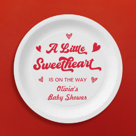 Plato De Papel Squerido Valentine Baby Shower
