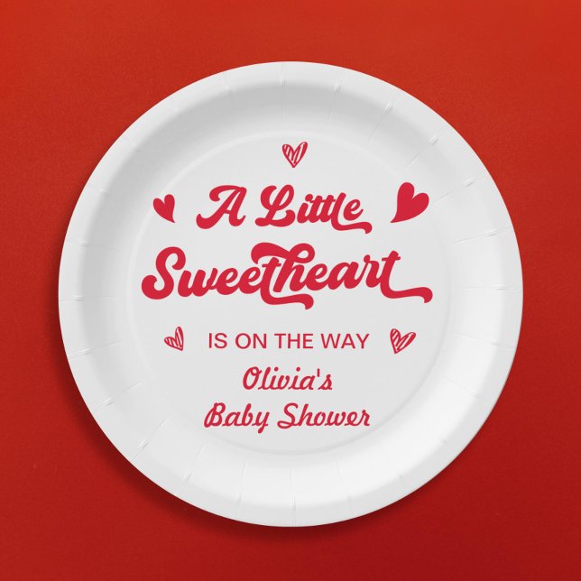 Plato De Papel Squerido Valentine Baby Shower (Subido por el creador)