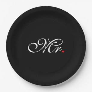 Plato De Papel Sr. Husband Groom Sus Hers Nuevos Caminos