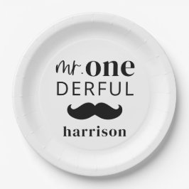 Plato De Papel Sr. Maravilloso nombre con bigote