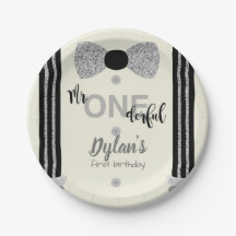 Sr. Onemaravilloso lazo de arco negro y plateado