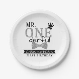 Plato De Papel Sr. ONEmaravilloso primer cumpleaños