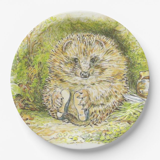 Plato De Papel Sr. Pricky Pin (Hedgehog) (de Beatrix Potter) (Anverso)