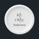 Plato De Papel Sr y Sra agregan nombre de familia fecha año favor<br><div class="desc">diseño</div>
