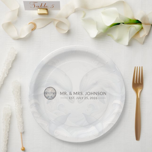 Plato De Papel Sr. y Sra. Boda (Boda)