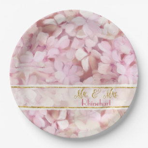Plato De Papel Sr. y Sra. Purpurina Softly Summer Pink Hydrangea