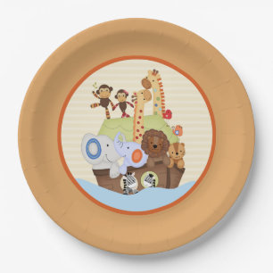 Plato De Papel SS Noah / Baby Shower Arca de Noé
