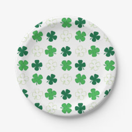 Plato De Papel St. Patrick Day Green Shamrock irlandés