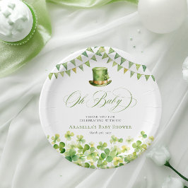 Plato De Papel St. Patrick’s Day Green Shamrock Baby Shower