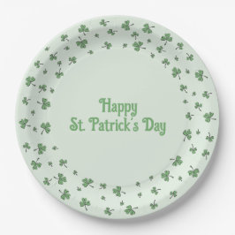 Plato De Papel St. Patrick’s Day Shamrock Border Round