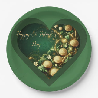 Plato De Papel St Patrick's Day Green and Gold Coins