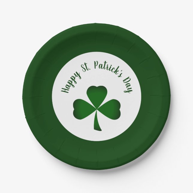 Plato De Papel St. Patrick's Day Green Shamrock (Anverso)