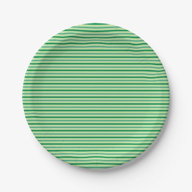 Plato De Papel St. Patrick's Day Green Stripes Pattern-54608 (Anverso)