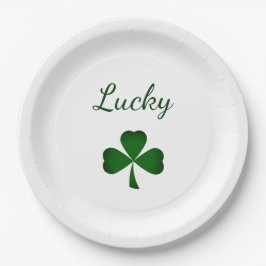 Plato De Papel St. Patrick's Day Lucky Green Shamrock