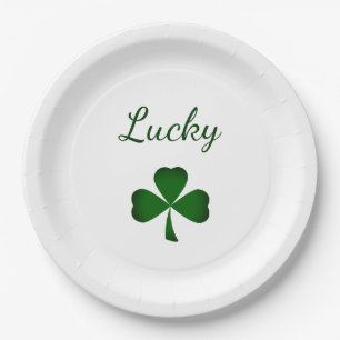 Plato De Papel St. Patrick's Day Lucky Green Shamrock