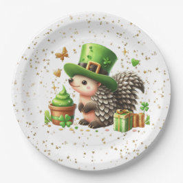 Plato De Papel St. Patrick's Day Lucky Hedgehog
