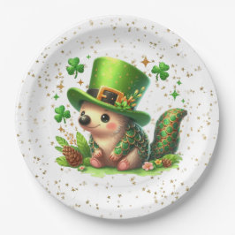 Plato De Papel St. Patrick's Day Lucky Hedgehog