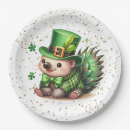 Plato De Papel St. Patrick's Day Lucky Hedgehog