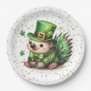 Plato De Papel St. Patrick's Day Lucky Hedgehog