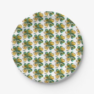 Plato De Papel St. Patrick's Day Shamrock