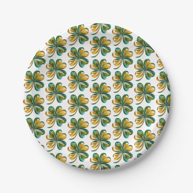 Plato De Papel St. Patrick's Day Shamrock (Anverso)
