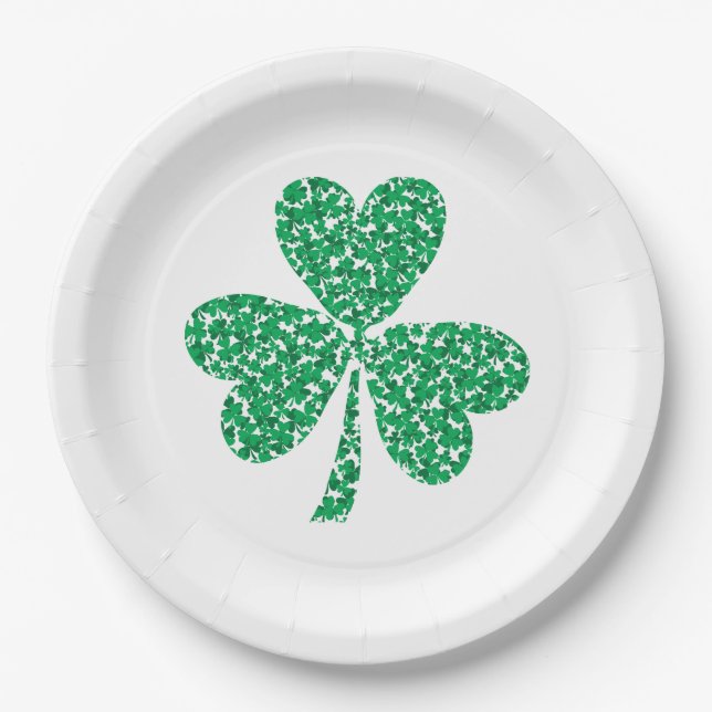 Plato De Papel St Patricks Day Shamrock (Anverso)