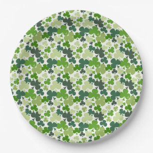 Plato De Papel St. Patrick's Day Shamrock Paper Plates 9"