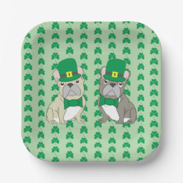 Plato De Papel St. Patricks French Bulldogs