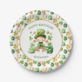 Plato De Papel St Patricks Lucky One First Birday Paper Plate