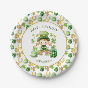 Plato De Papel St Patricks Lucky One First Birday Paper Plate