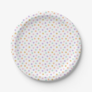 Plato De Papel Star Confetti (Pastel)