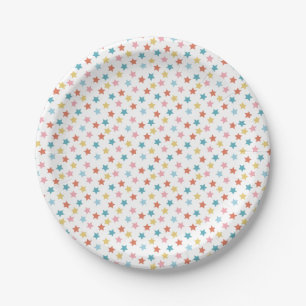 Plato De Papel Star Confetti (Retro)