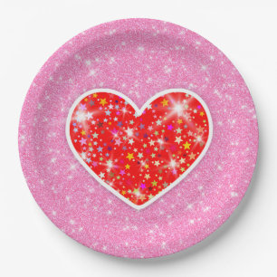 Plato De Papel Star Heart