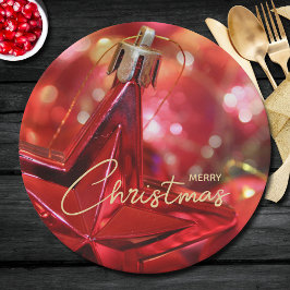 Plato De Papel Star Ornament Merry Christmas