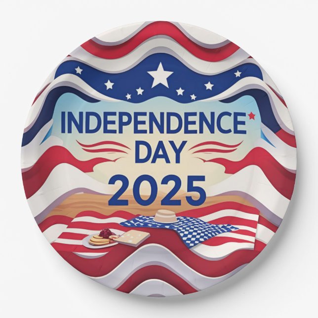 Plato De Papel Star-Studded Independence Day Bowls (Anverso)